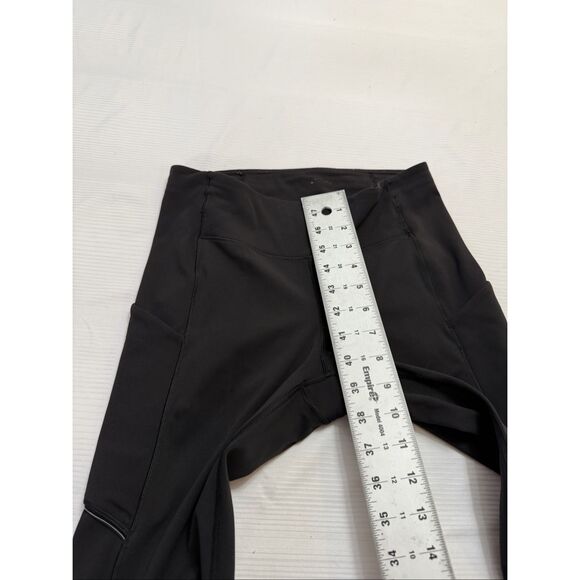 Lululemon Leggings Womens 6 Speed Up Crop Running Black Side Pockets Reflective - Picture 4 of 11